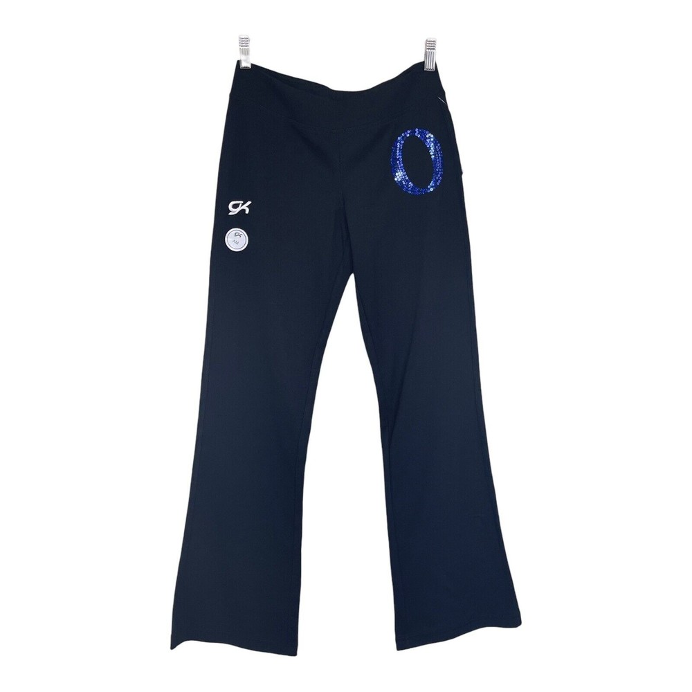 GK Elite Black Sweatpants Warmup Pants Gymnastics Dance Cheer Size A/M 8-10 NWT